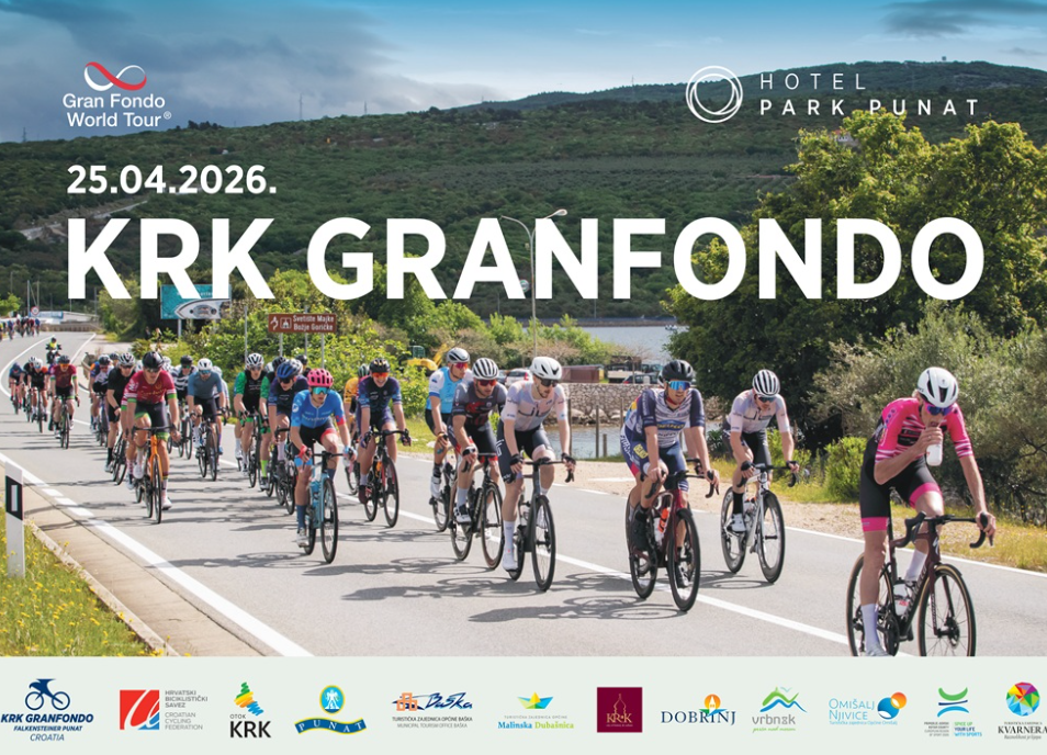 Obavijest o zatvaranju prometnica – 3. Krk Granfondo Falkensteiner Punat – 25. travnja 2026. od 9,30 do 14 sati.