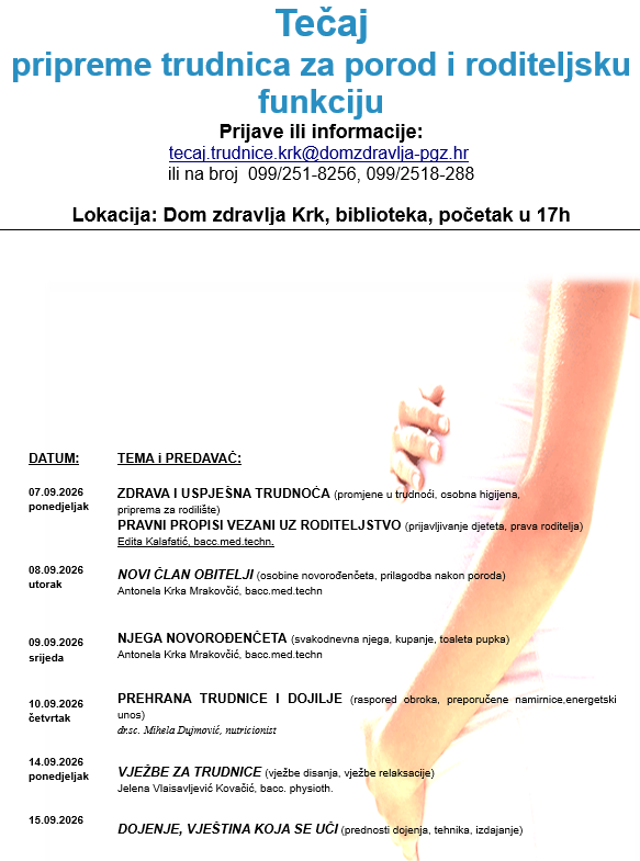 Tečaj za trudnice – rujan 2026